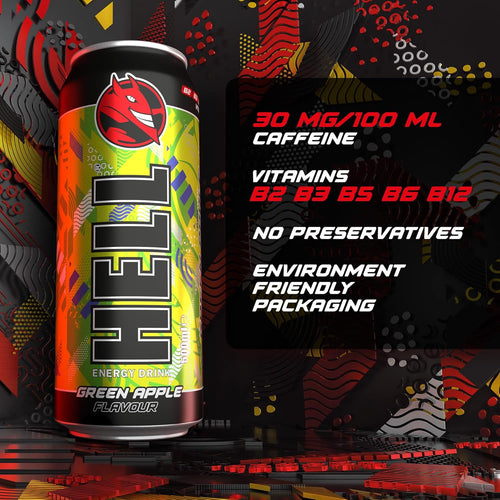 HELL Energy Drink Green Apple 500ml