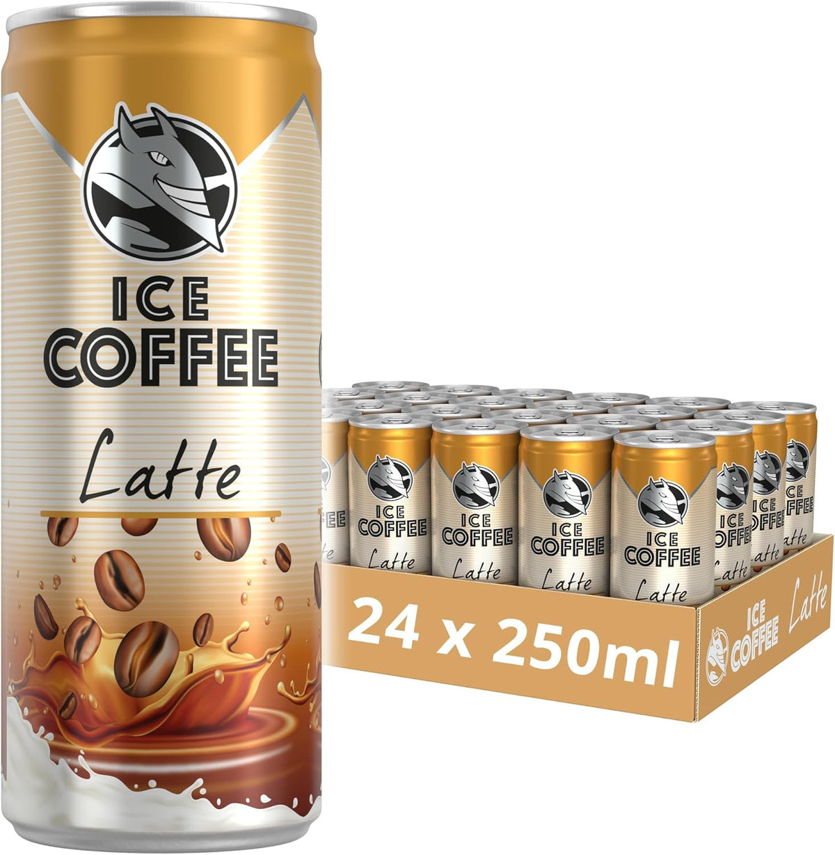Ice Coffee Latte can with packaging of 24 cans